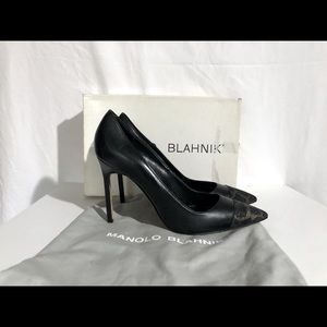 Razz a Giraffa Black leather Manolo Blahniks